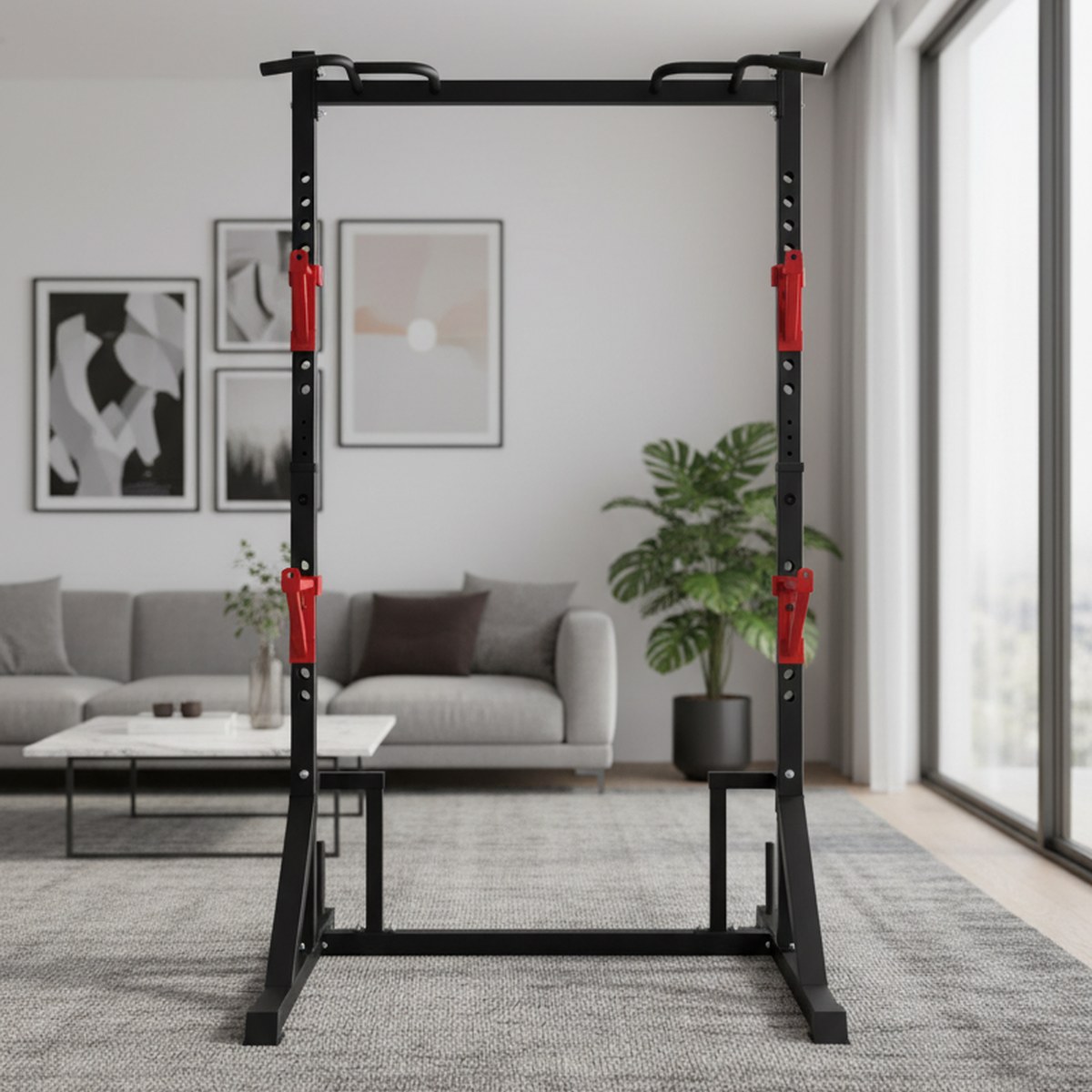 Home Bar And Gym - Adjustable Power Rack with Pull Up