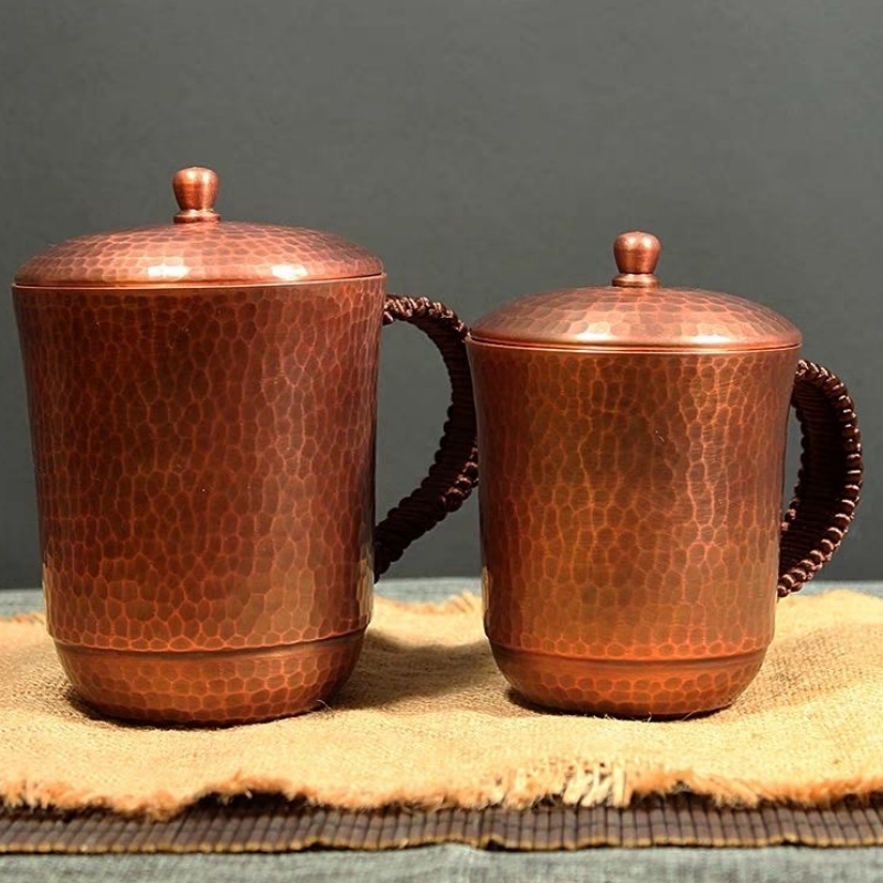 Mule Copper Mug - Vintage Pure Copper Coffee Cup,With lid