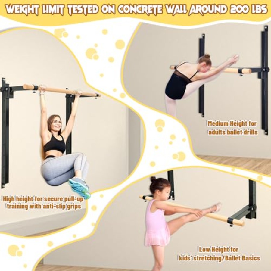 Wall Mounted Ballet Barre 4ft  - Home Bar And Gym ulasan dan harga