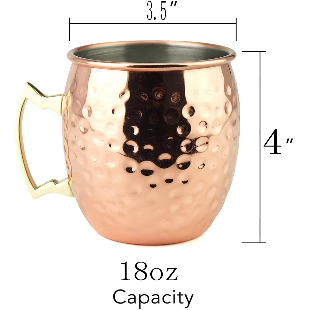 2pcs 100% Handmade 18oz Hammer - Mule Copper Mug ulasan dan harga