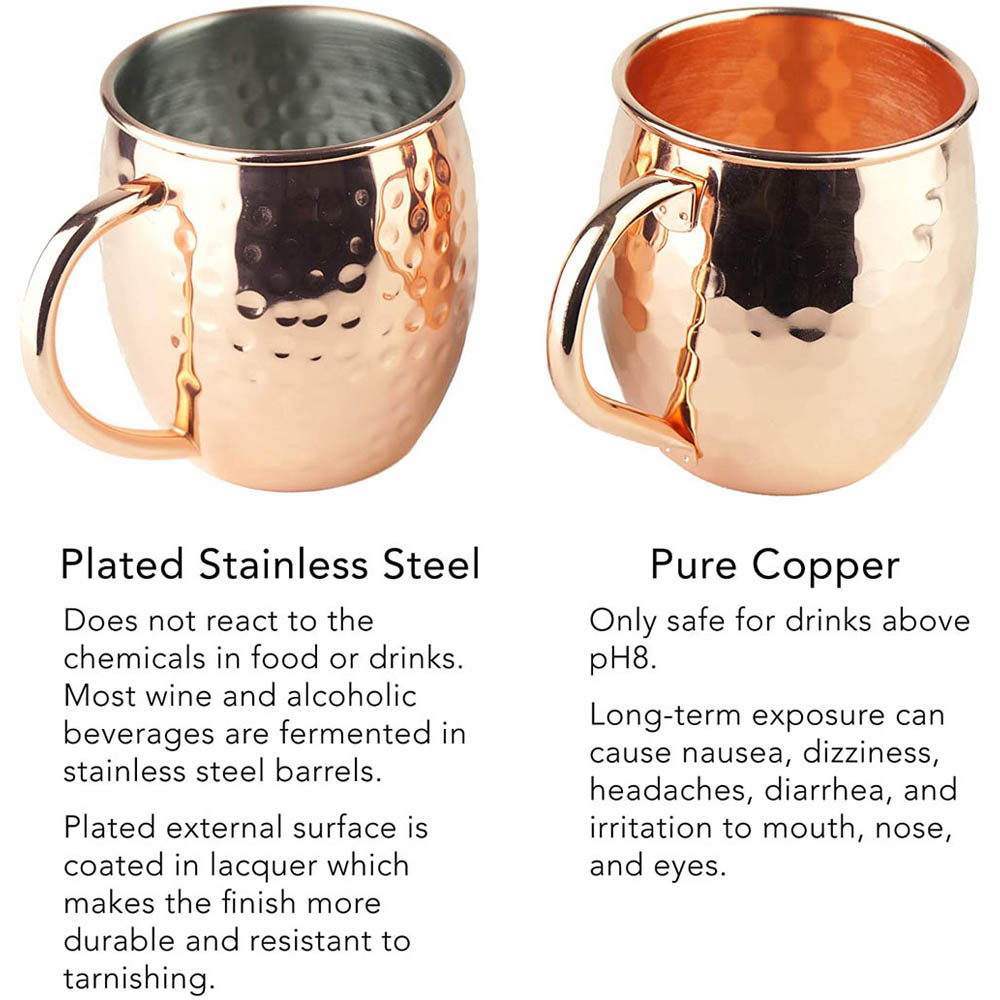 2pcs 100% Handmade 18oz Hammer - Mule Copper Mug ulasan dan harga