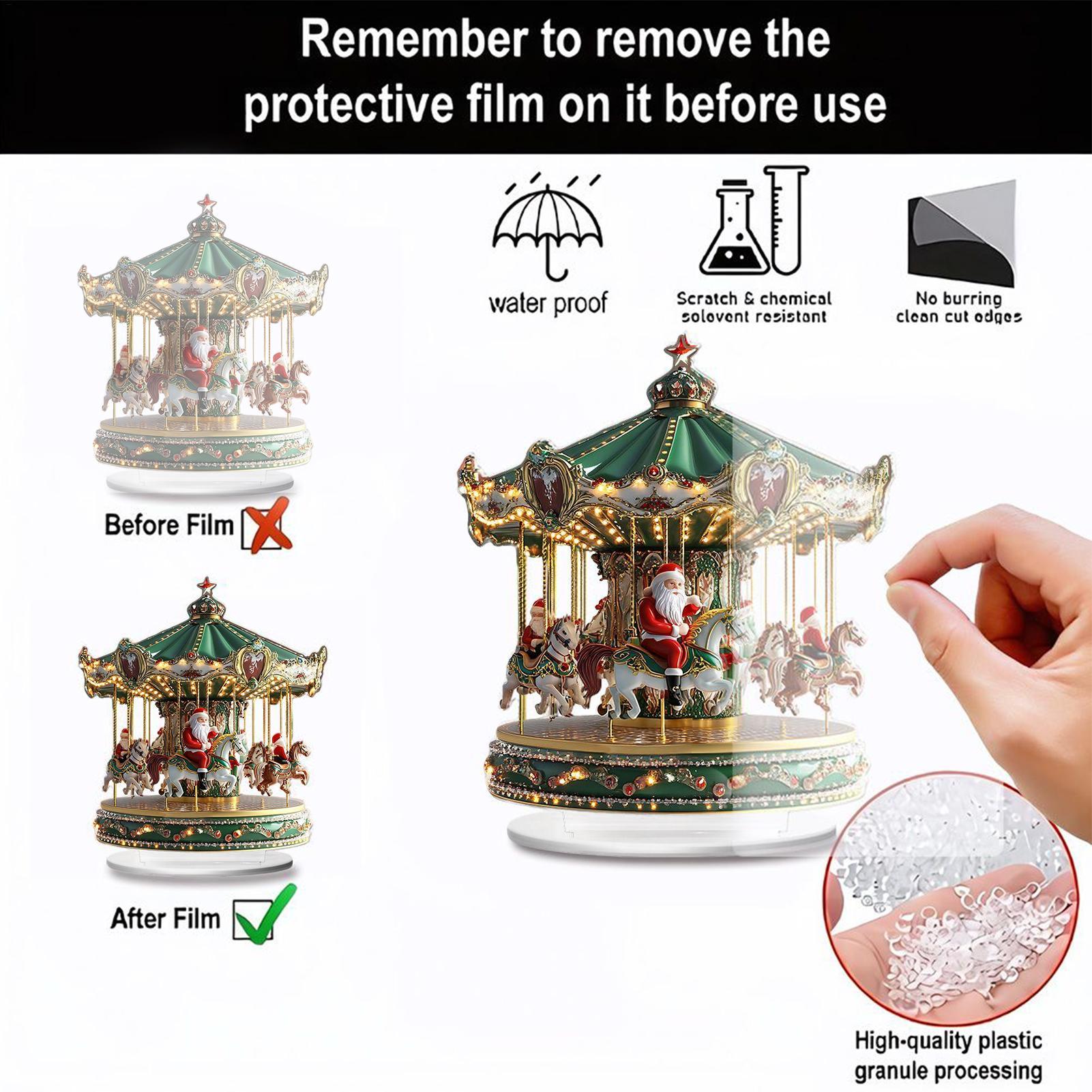 Christmas Carousel Acrylic 2D  - Home Bar Shelves ulasan dan harga