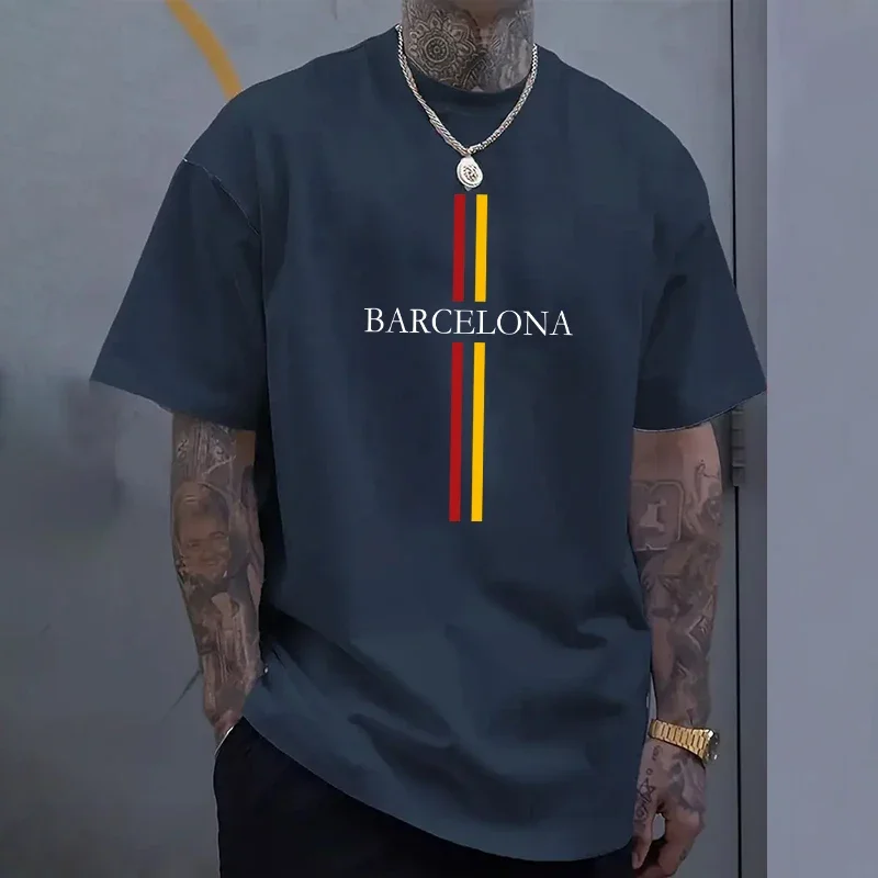 Barcelona Men's Cotton T-shirt - Home Barcelona ulasan dan harga