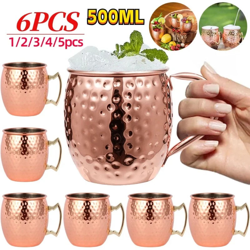 1-6PCS Cocktail Wine Cup Mosco - Mule Copper Mug ulasan dan harga