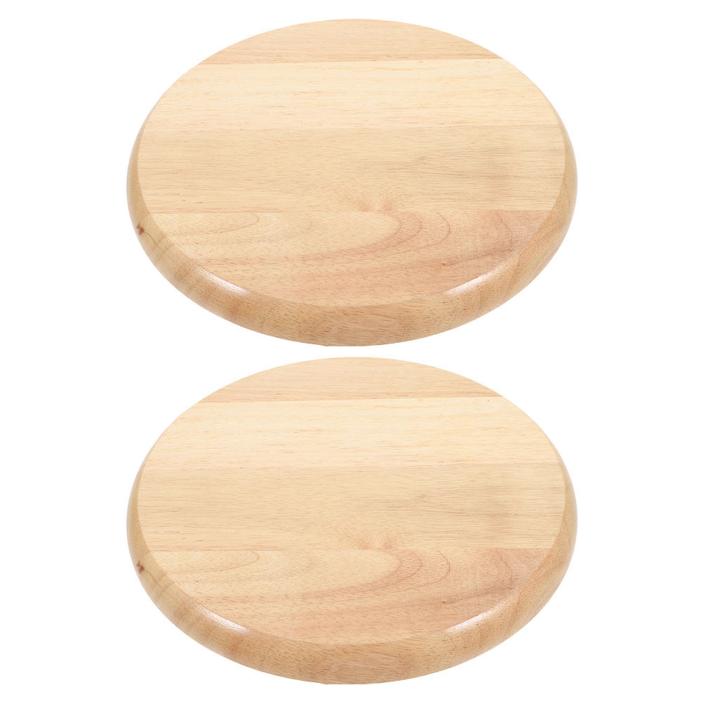 2Pcs Round Solid Wood Stool Se - Home Bar Stools ulasan dan harga