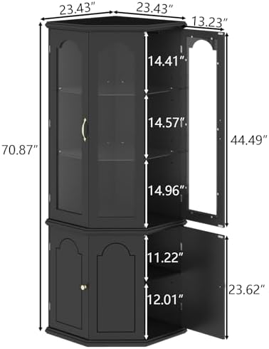 Corner Bar Cabinet w/LED Light - Home Bar Shelves ulasan dan harga