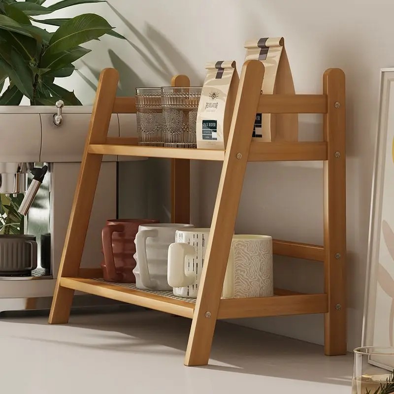 1PC Light Brown Bamboo Multi-U - Home Bar Shelves ulasan dan harga