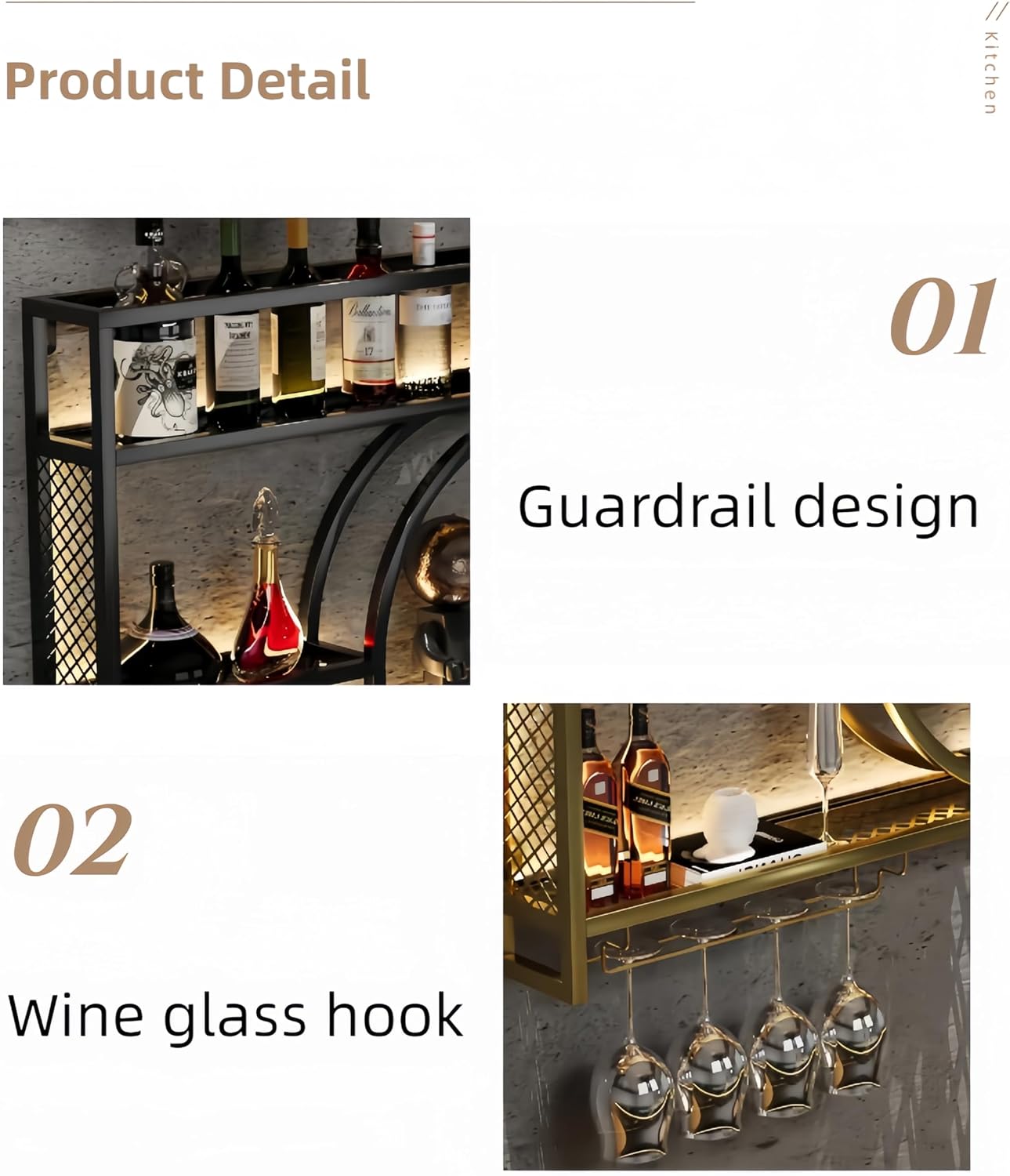 Black Metal Wall Mounted Wine  - Home Bar Shelves ulasan dan harga