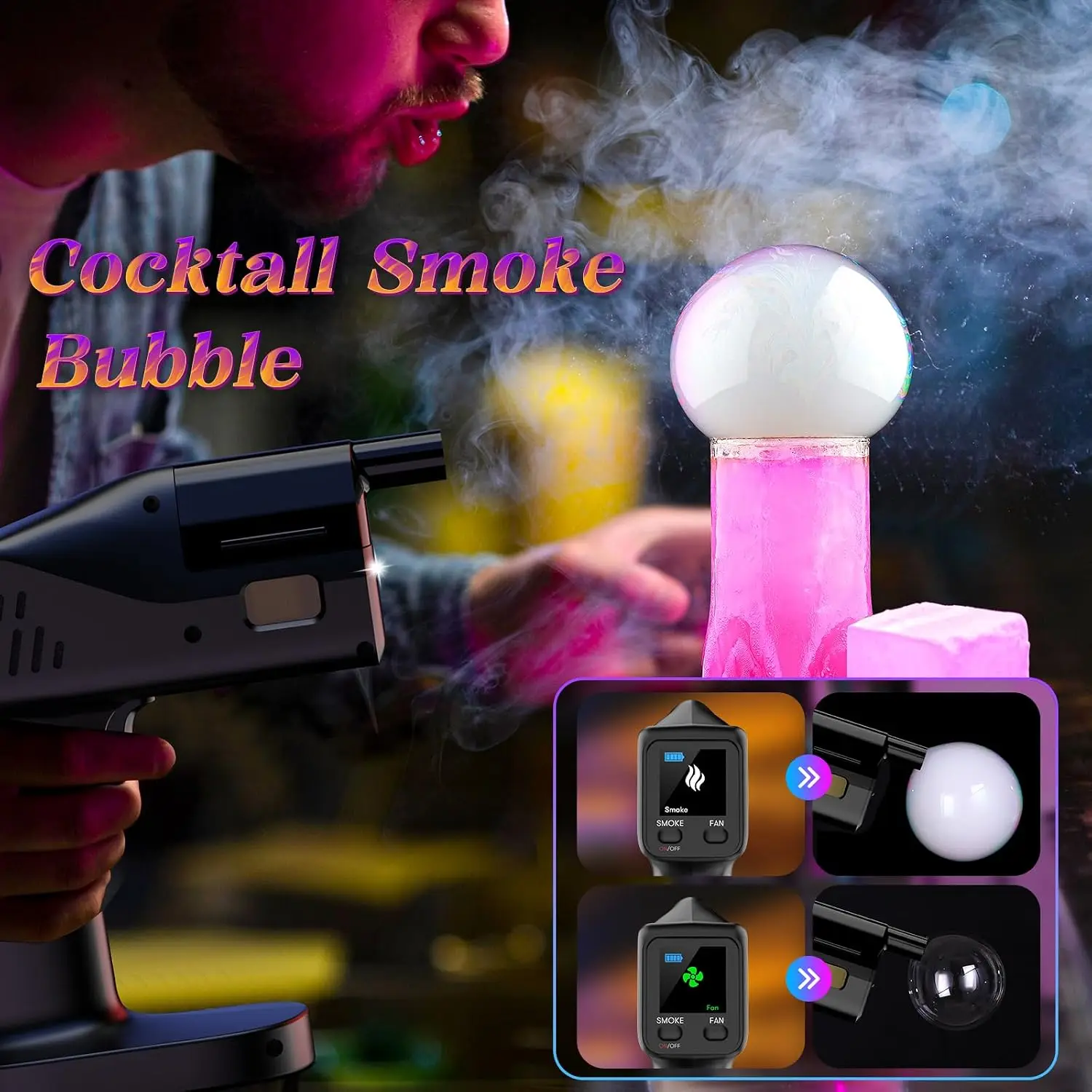 Electric Cocktail Smoke Bubble - Smoking Gun Kit ulasan dan harga