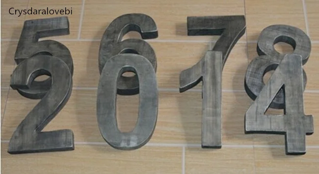 1-9 Number Retro Wood Personal - Home Bar Word ulasan dan harga