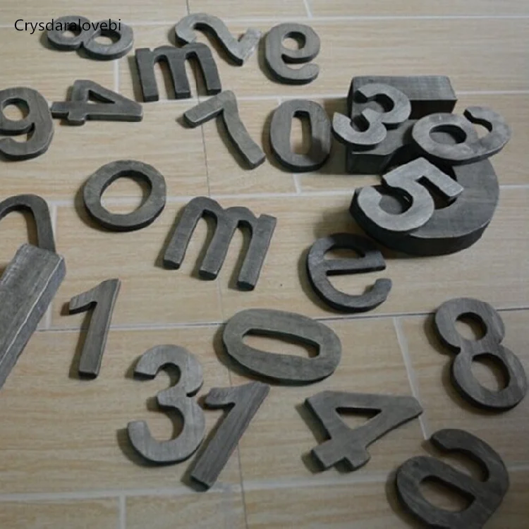 1-9 Number Retro Wood Personal - Home Bar Word ulasan dan harga
